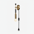 Toam Plug-In Wall Light, Plug-In Wall Sconce, Brass, Dia 15cm x W 11.5cm x H 48cm