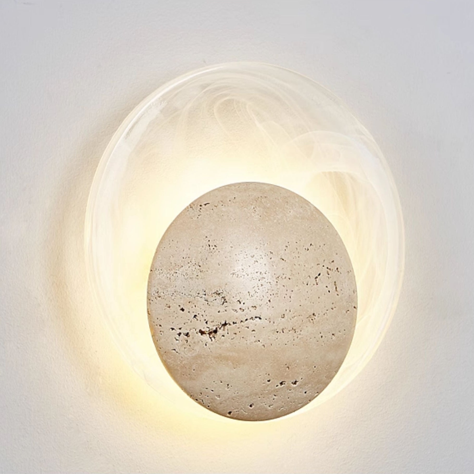 Genesis Travertine Wall Light, Hardwired Wall Sconce, detail 10