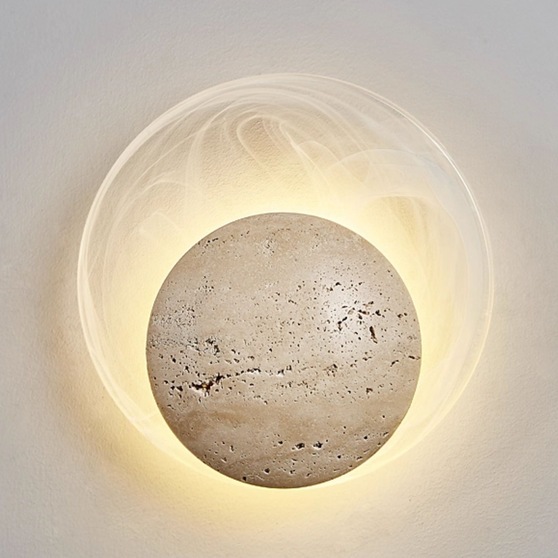 Genesis Travertine Wall Light, Hardwired Wall Sconce, detail 12