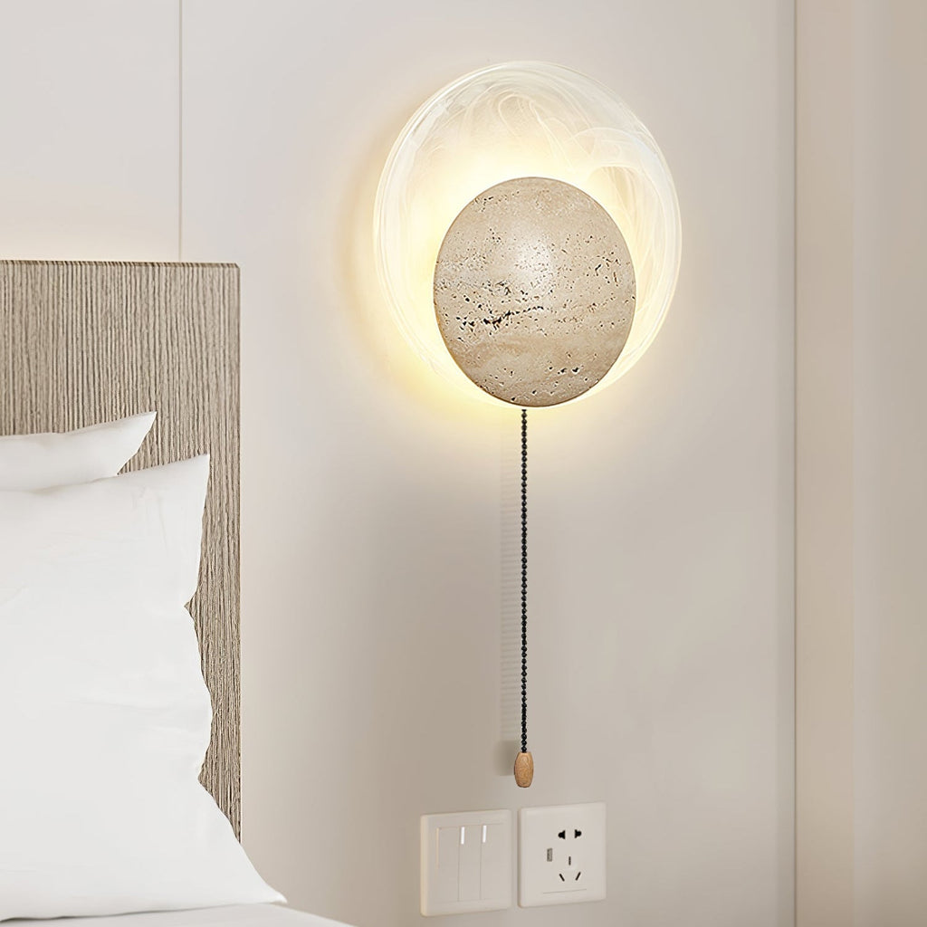 Genesis Travertine Wall Light, Hardwired Wall Sconce, detail 14