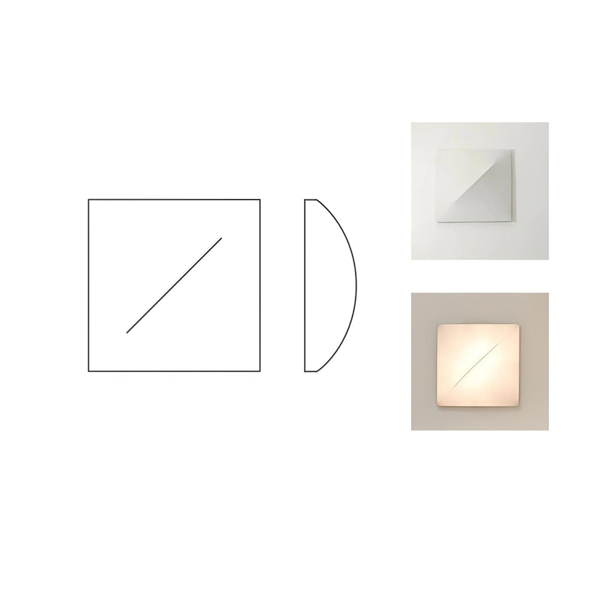 Geometric Series Wall Light, Hardwired Wall Sconce, Metal, Square Size: L 62cm x H 62cm