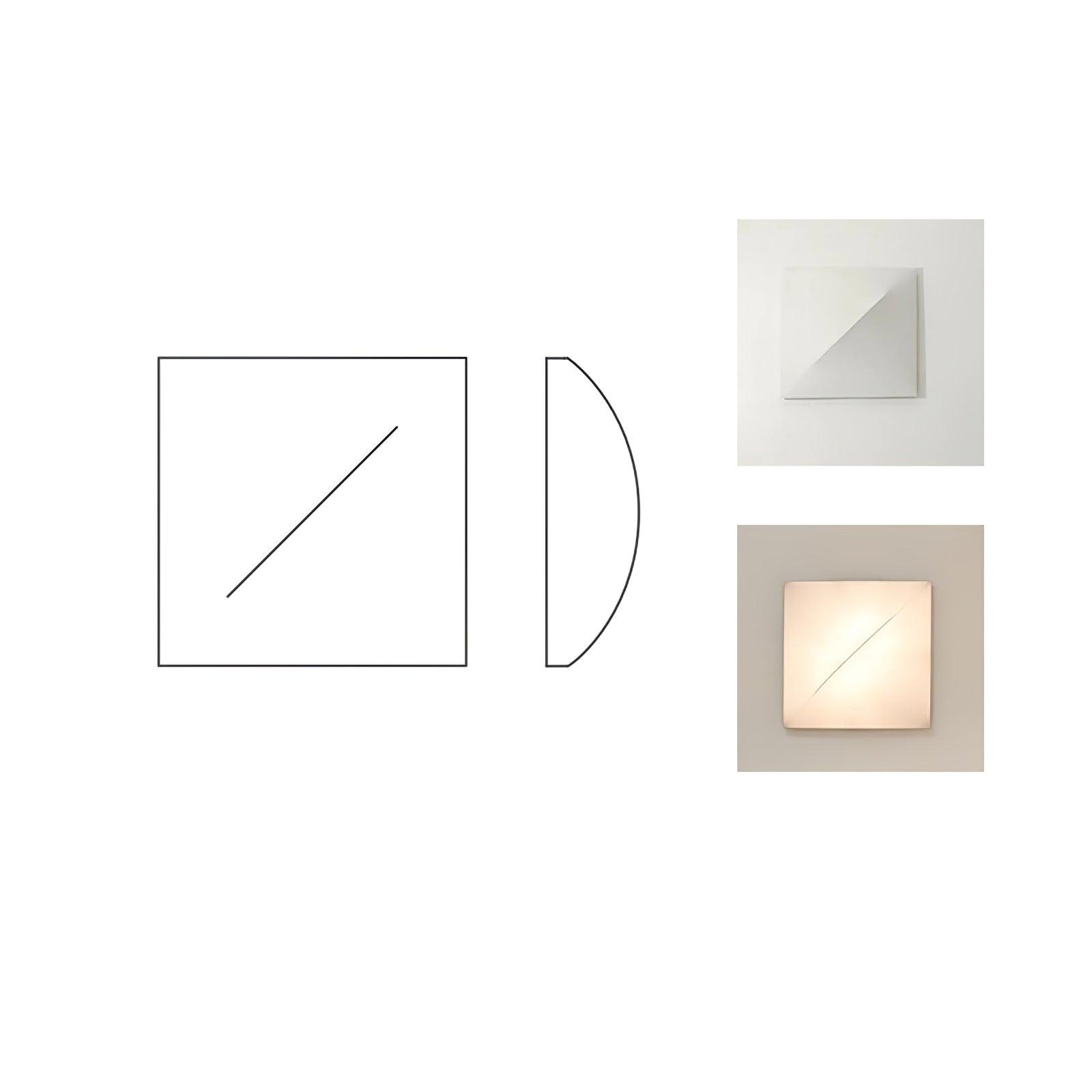 Geometric Series Wall Light, Hardwired Wall Sconce, Metal, Square Size: L 62cm x H 62cm