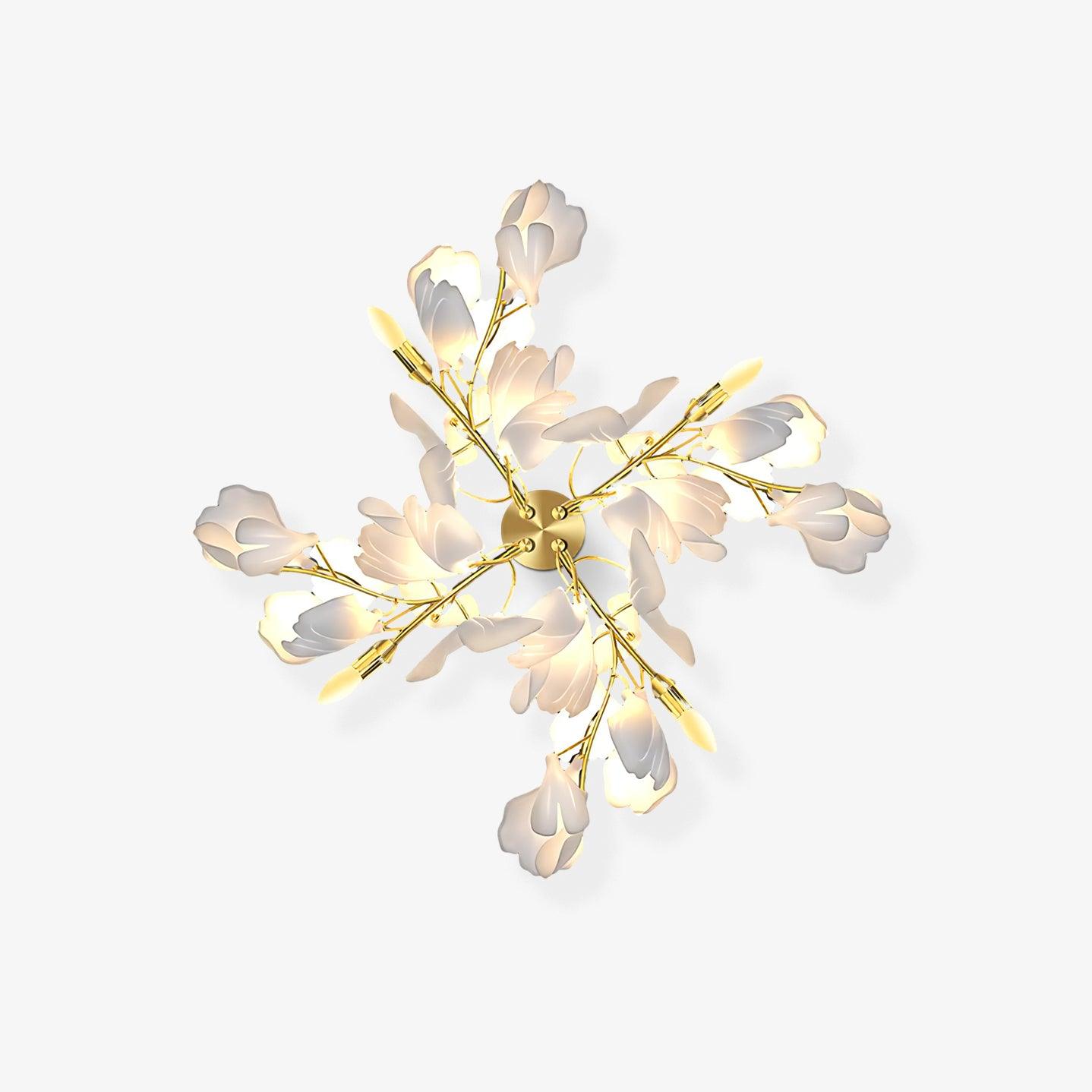 Gingko Flowers Wall Light - Dia 30cm x H 60cm Metal, Hardwired Wall Sconce, detail 2