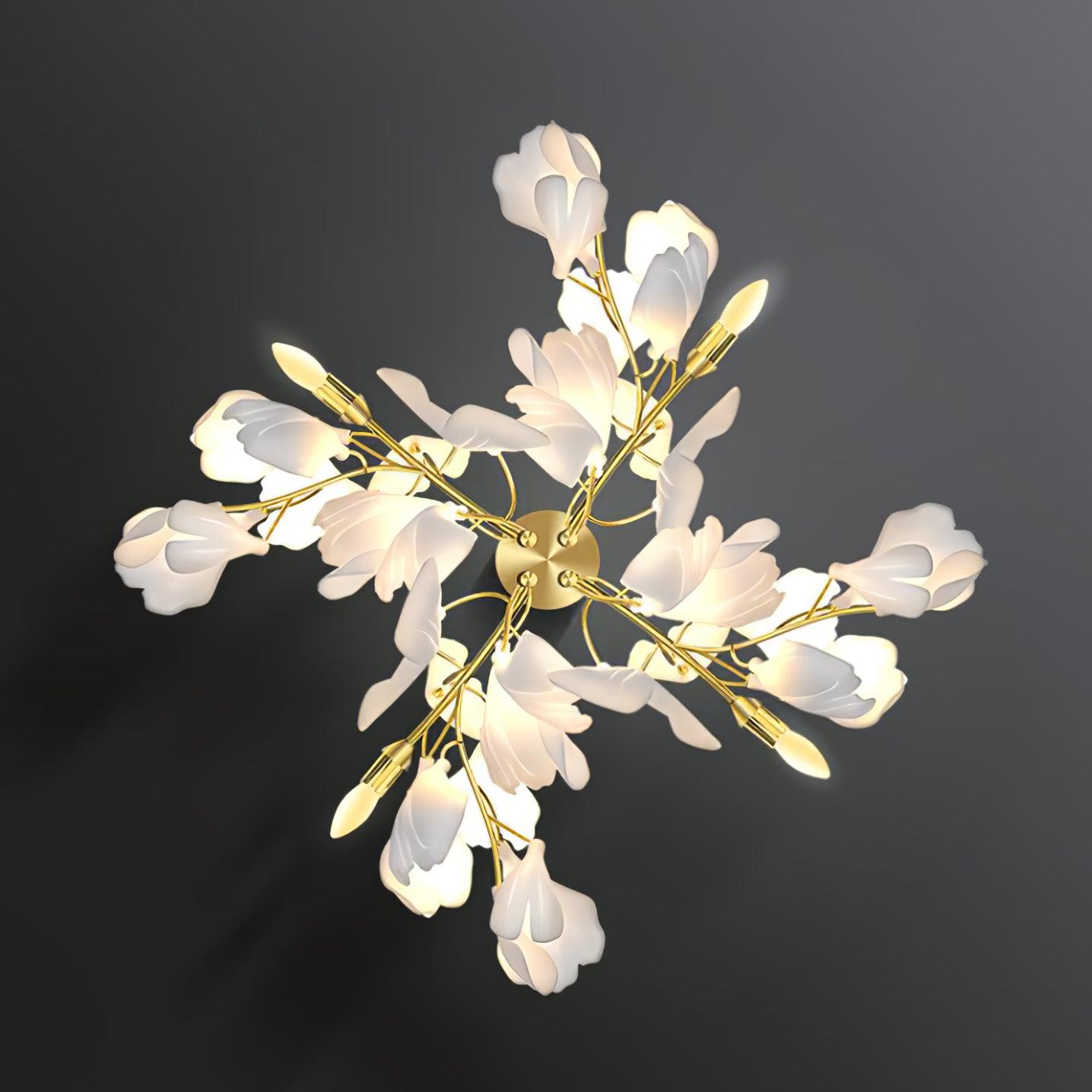 Gingko Flowers Wall Light - Dia 30cm x H 60cm Metal, Hardwired Wall Sconce, detail 6