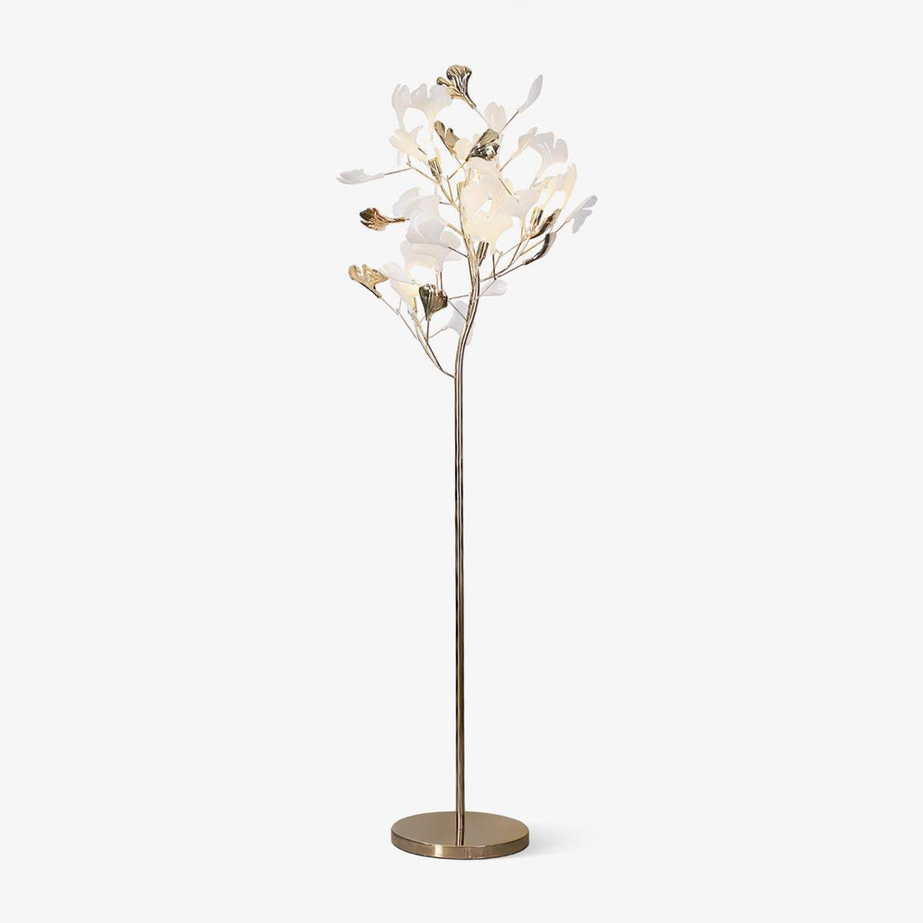 Gingko Leaf Floor Light, Floor Lamp, Metal, ∅ 23.6″ x H 66.9″