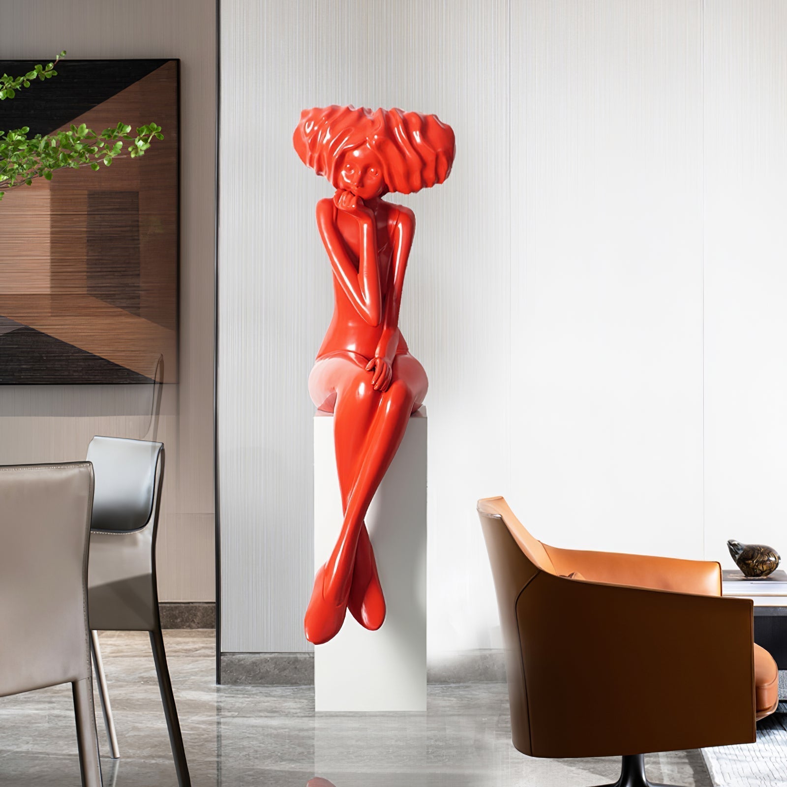 Glass Girl Meditate Sculpture Ornaments, Floor Lamp, detail 32