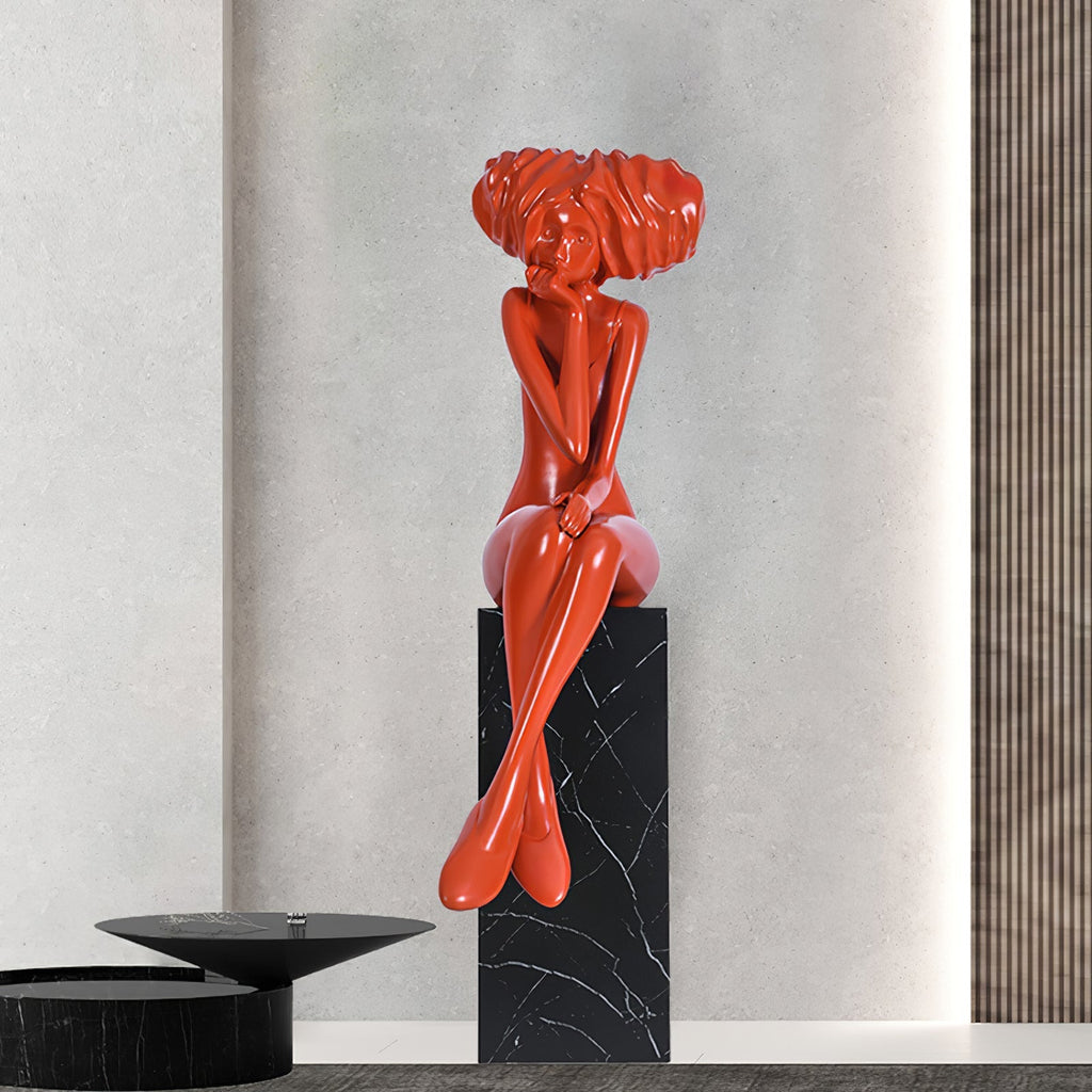 Glass Girl Meditate Sculpture Ornaments, Floor Lamp, detail 21
