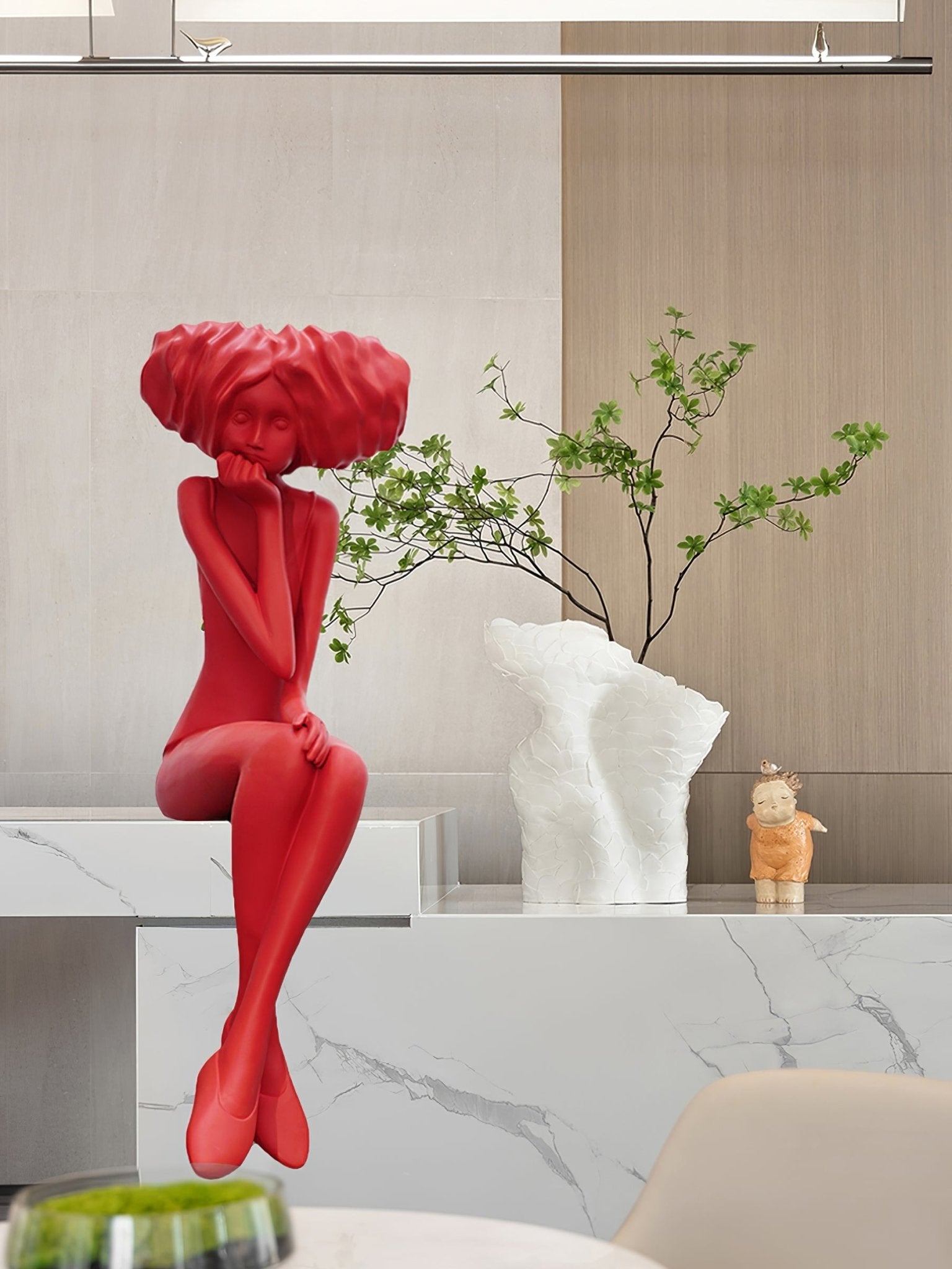 Glass Girl Meditate Sculpture Ornaments, Floor Lamp, detail 10