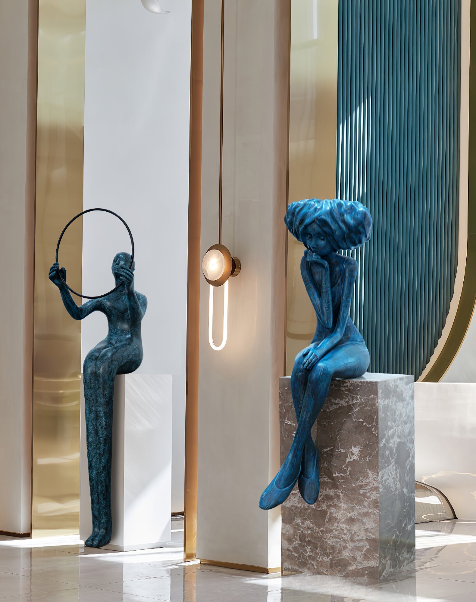 Glass Girl Meditate Sculpture Ornaments, Floor Lamp, detail 19