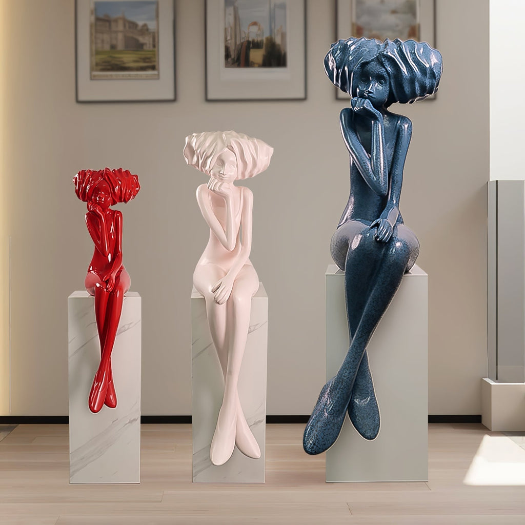 Glass Girl Meditate Sculpture Ornaments, Floor Lamp, detail 35
