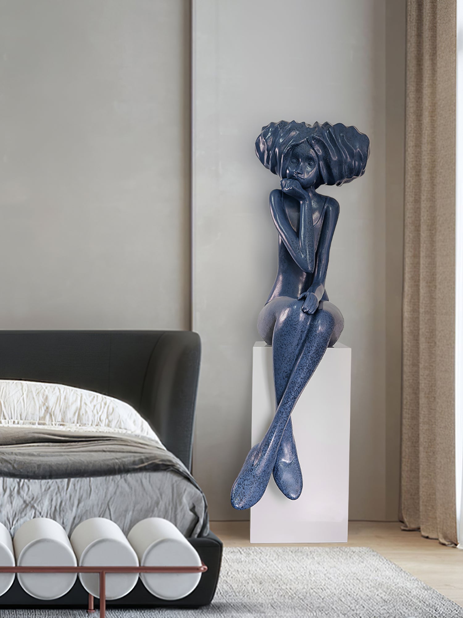 Glass Girl Meditate Sculpture Ornaments, Floor Lamp, detail 18