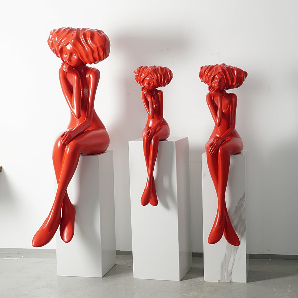 Glass Girl Meditate Sculpture Ornaments, Floor Lamp, detail 23