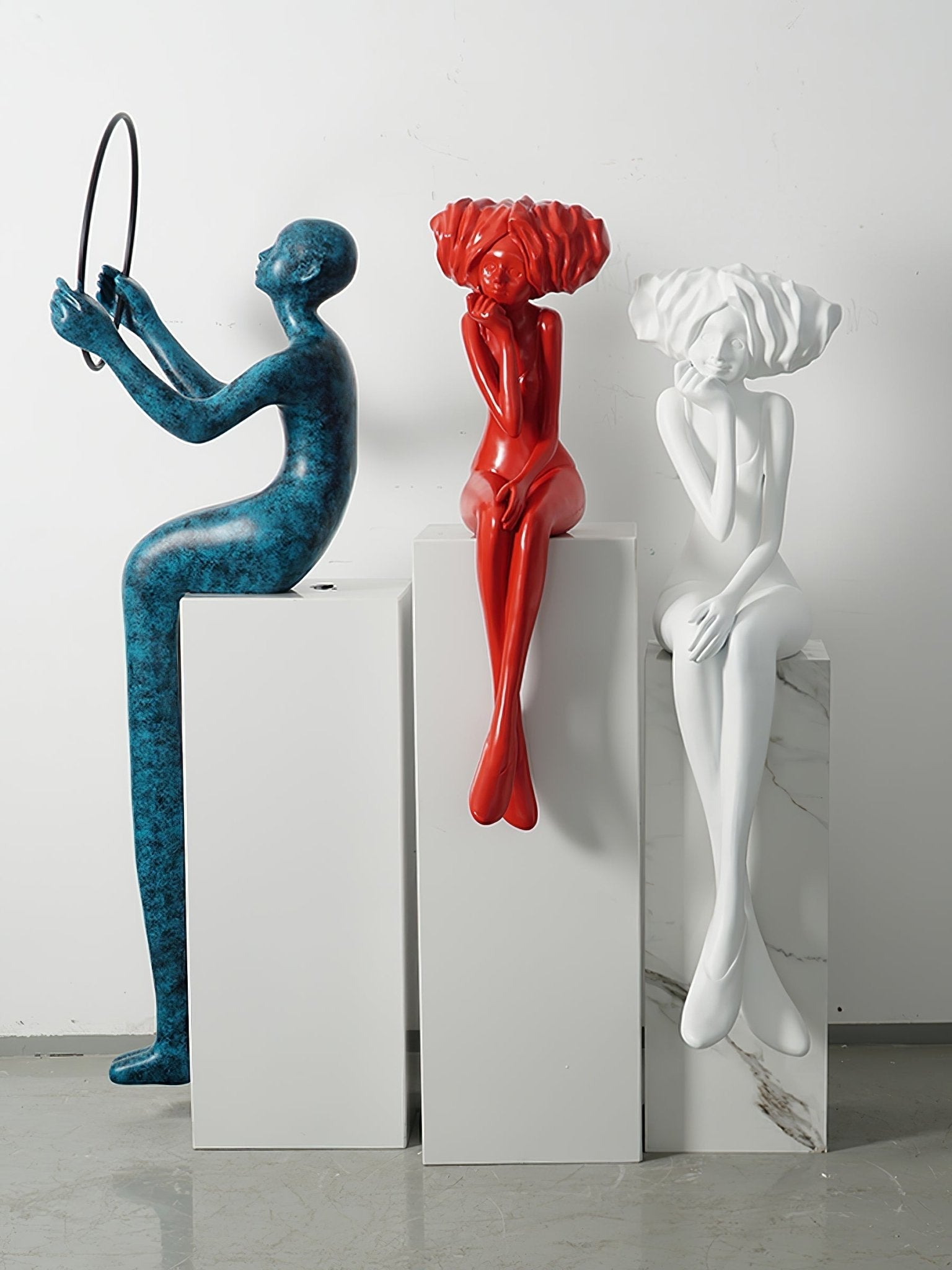 Glass Girl Meditate Sculpture Ornaments, Floor Lamp, detail 12