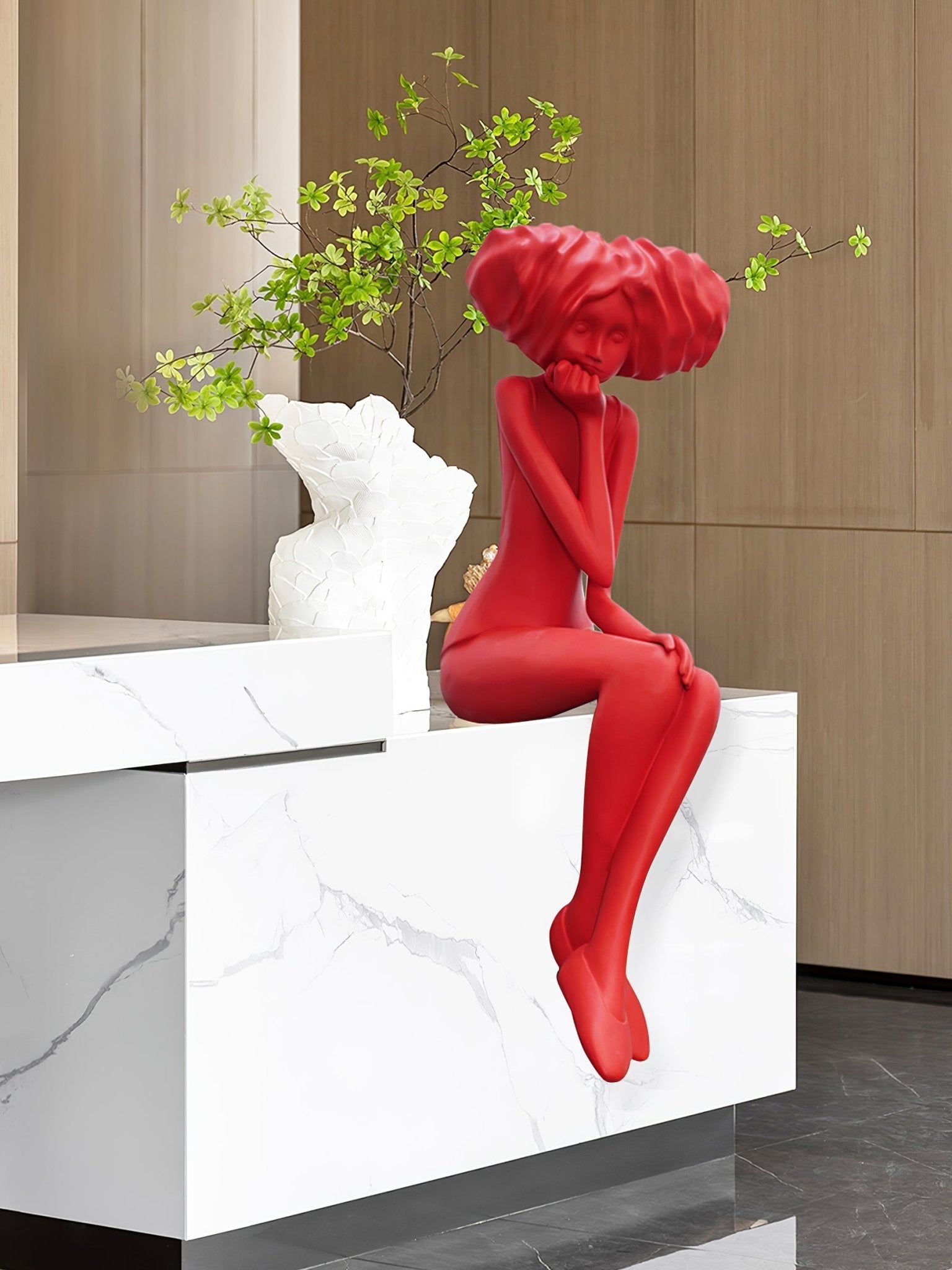 Glass Girl Meditate Sculpture Ornaments, Floor Lamp, detail 6