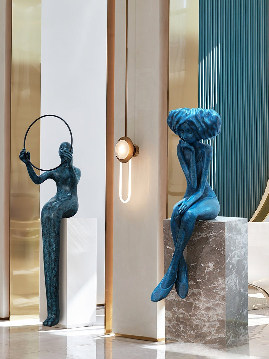Glass Girl Meditate Sculpture Ornaments, Floor Lamp, detail 14