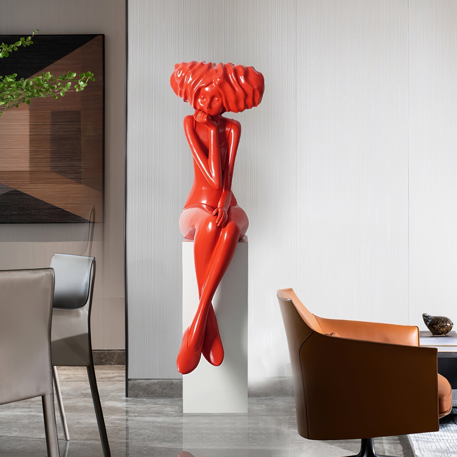 Glass Girl Meditate Sculpture Ornaments, Floor Lamp, detail 39