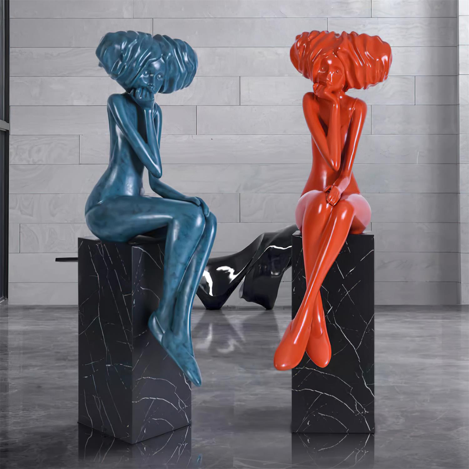 Glass Girl Meditate Sculpture Ornaments, Floor Lamp, detail 41