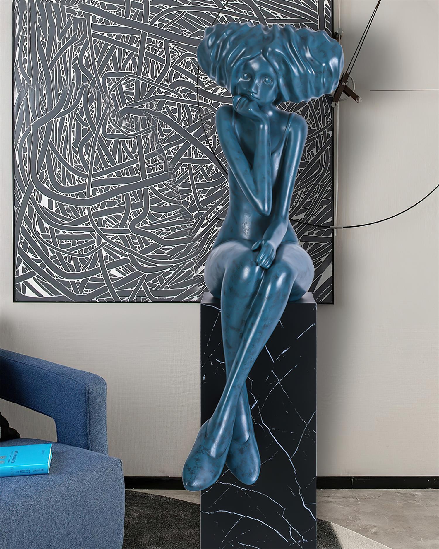 Glass Girl Meditate Sculpture Ornaments, Floor Lamp, detail 42