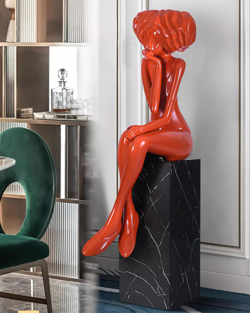 Glass Girl Meditate Sculpture Ornaments, Floor Lamp, detail 44
