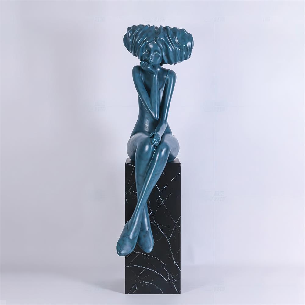 Glass Girl Meditate Sculpture Ornaments, Floor Lamp, detail 46