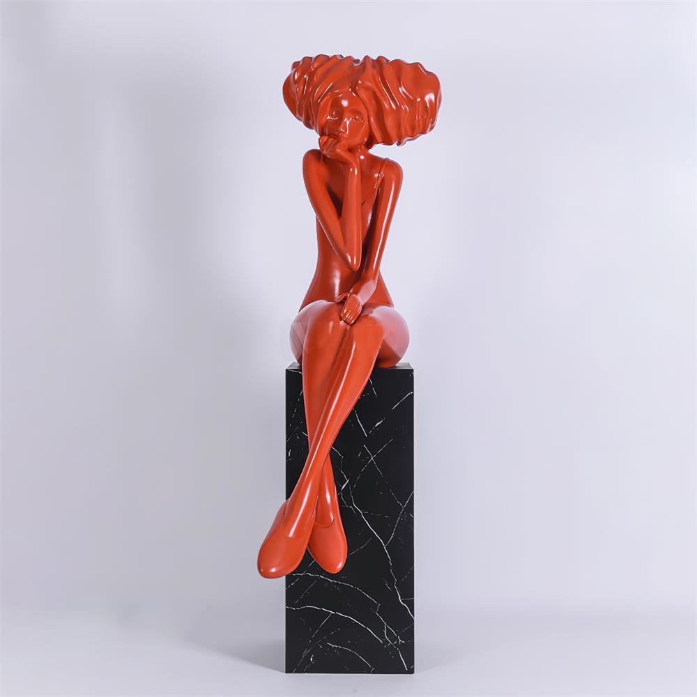 Glass Girl Meditate Sculpture Ornaments, Floor Lamp, detail 48