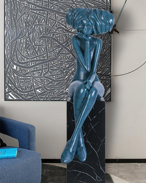 Glass Girl Meditate Sculpture Ornaments, Floor Lamp, detail 49