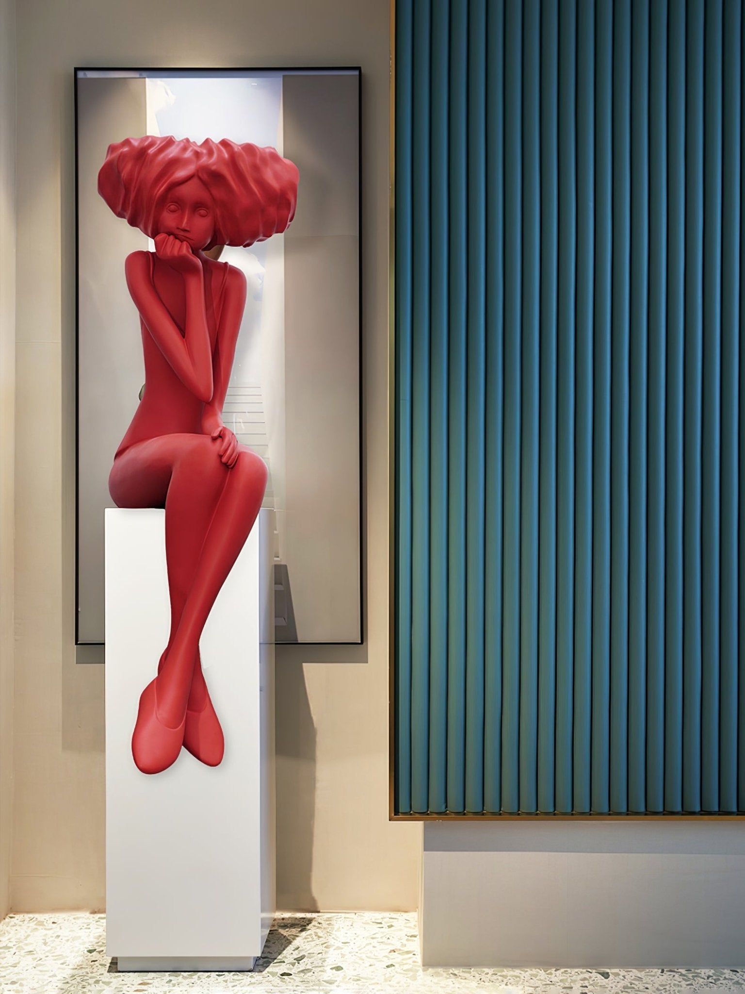 Glass Girl Meditate Sculpture Ornaments, Floor Lamp, detail 7