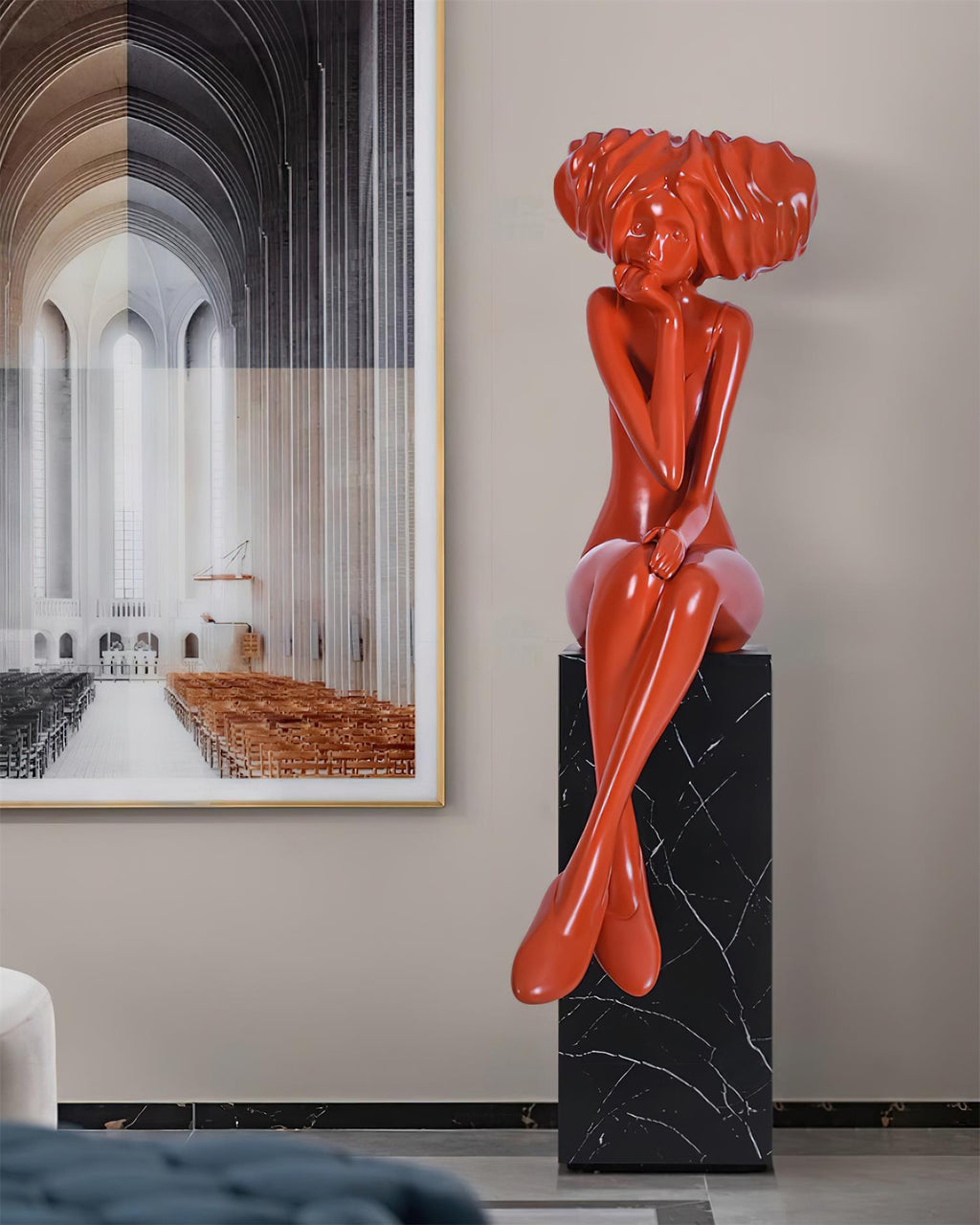 Glass Girl Meditate Sculpture Ornaments, Floor Lamp, detail 57