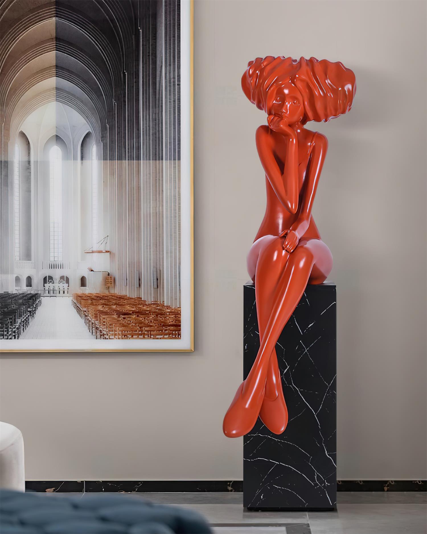 Glass Girl Meditate Sculpture Ornaments, Floor Lamp, detail 57