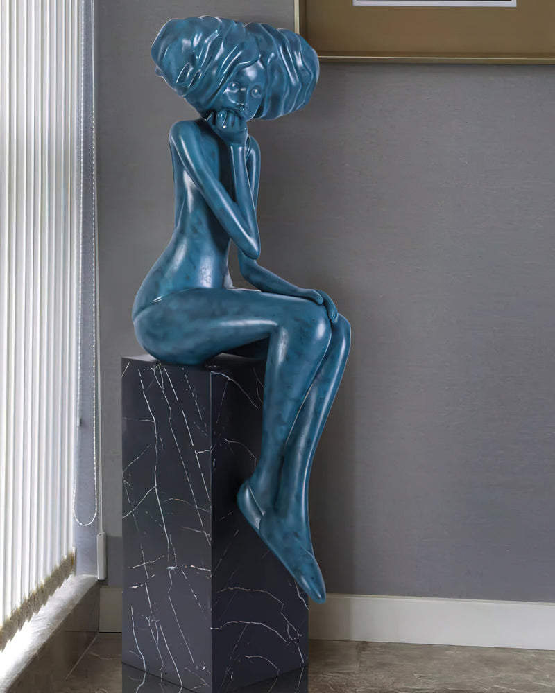 Glass Girl Meditate Sculpture Ornaments, Floor Lamp, detail 58