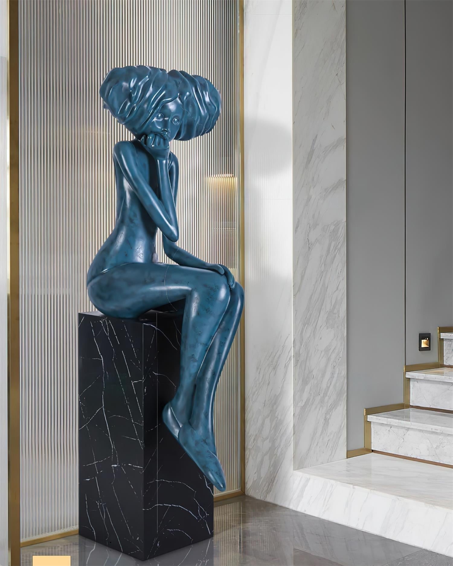 Glass Girl Meditate Sculpture Ornaments, Floor Lamp, detail 59