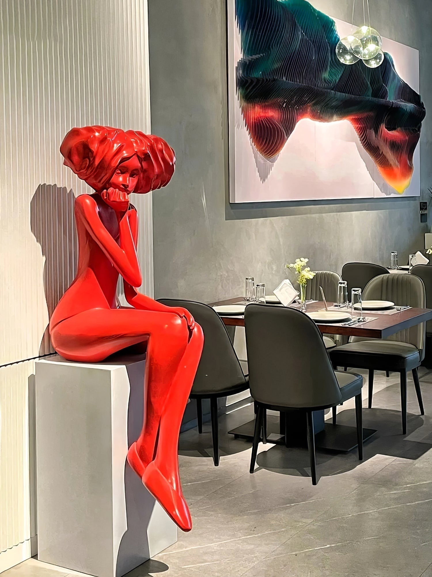 Glass Girl Meditate Sculpture Ornaments, Floor Lamp, detail 61