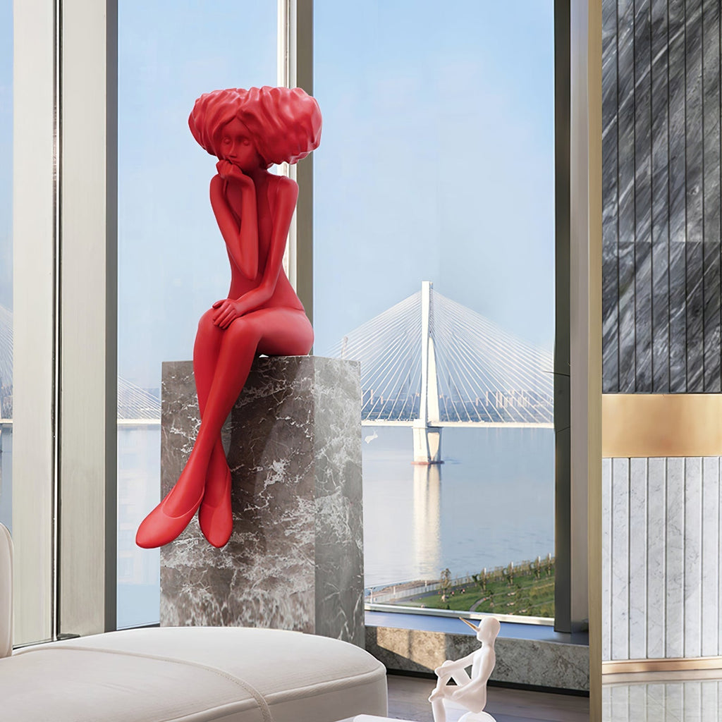 Glass Girl Meditate Sculpture Ornaments, Floor Lamp, detail 25