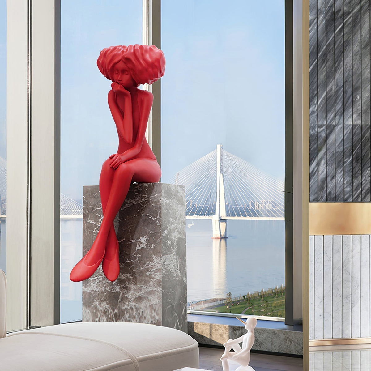 Glass Girl Meditate Sculpture Ornaments, Floor Lamp, detail 25