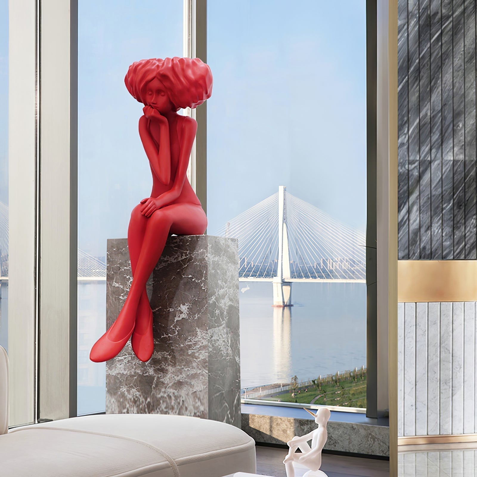 Glass Girl Meditate Sculpture Ornaments, Floor Lamp, detail 25