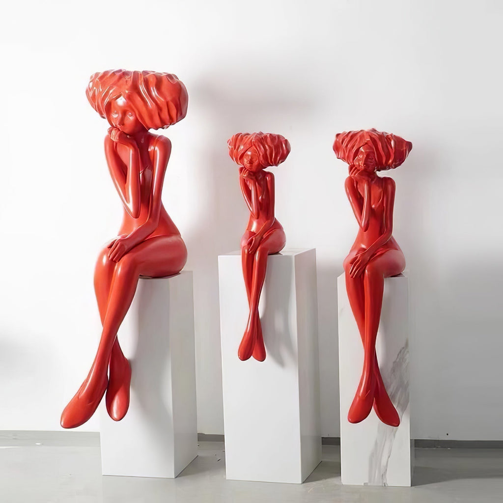 Glass Girl Meditate Sculpture Ornaments, Floor Lamp, detail 26