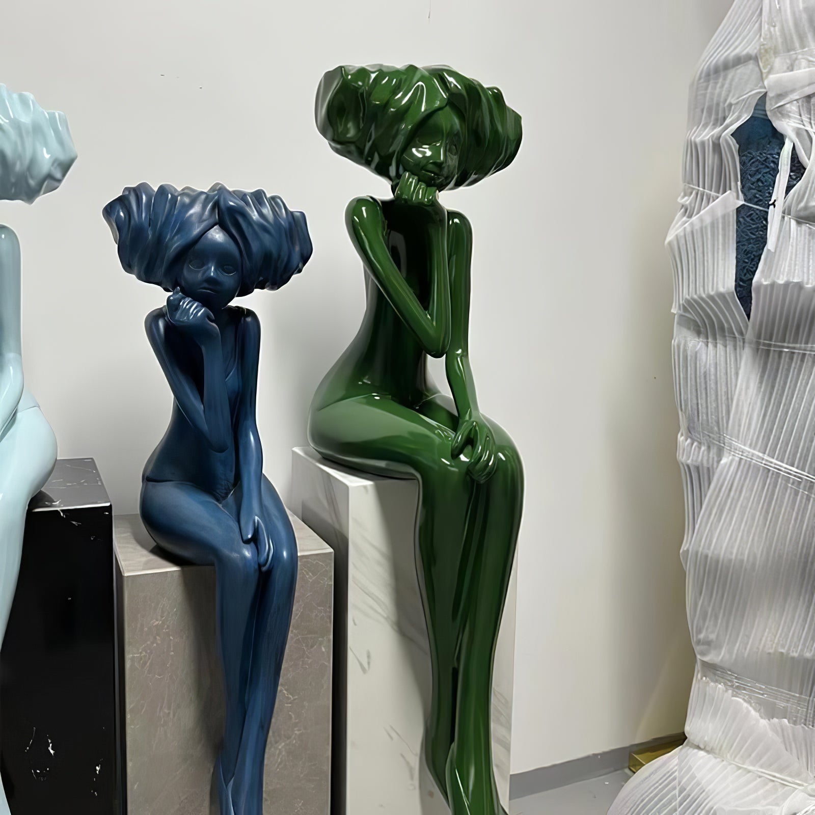 Glass Girl Meditate Sculpture Ornaments, Floor Lamp, detail 27