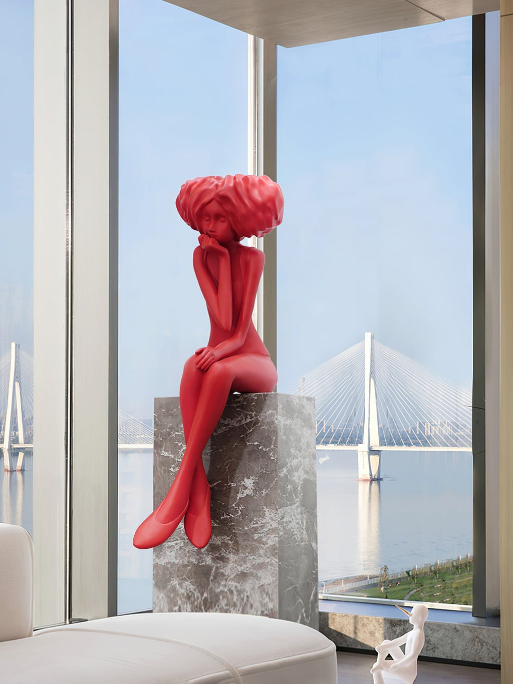 Glass Girl Meditate Sculpture Ornaments, Floor Lamp, detail 62