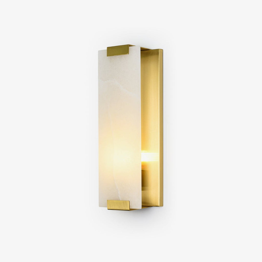 Glacier Aura Wall Light, Hardwired Wall Sconce, Alabaster, Dia 15cm x H 47cm