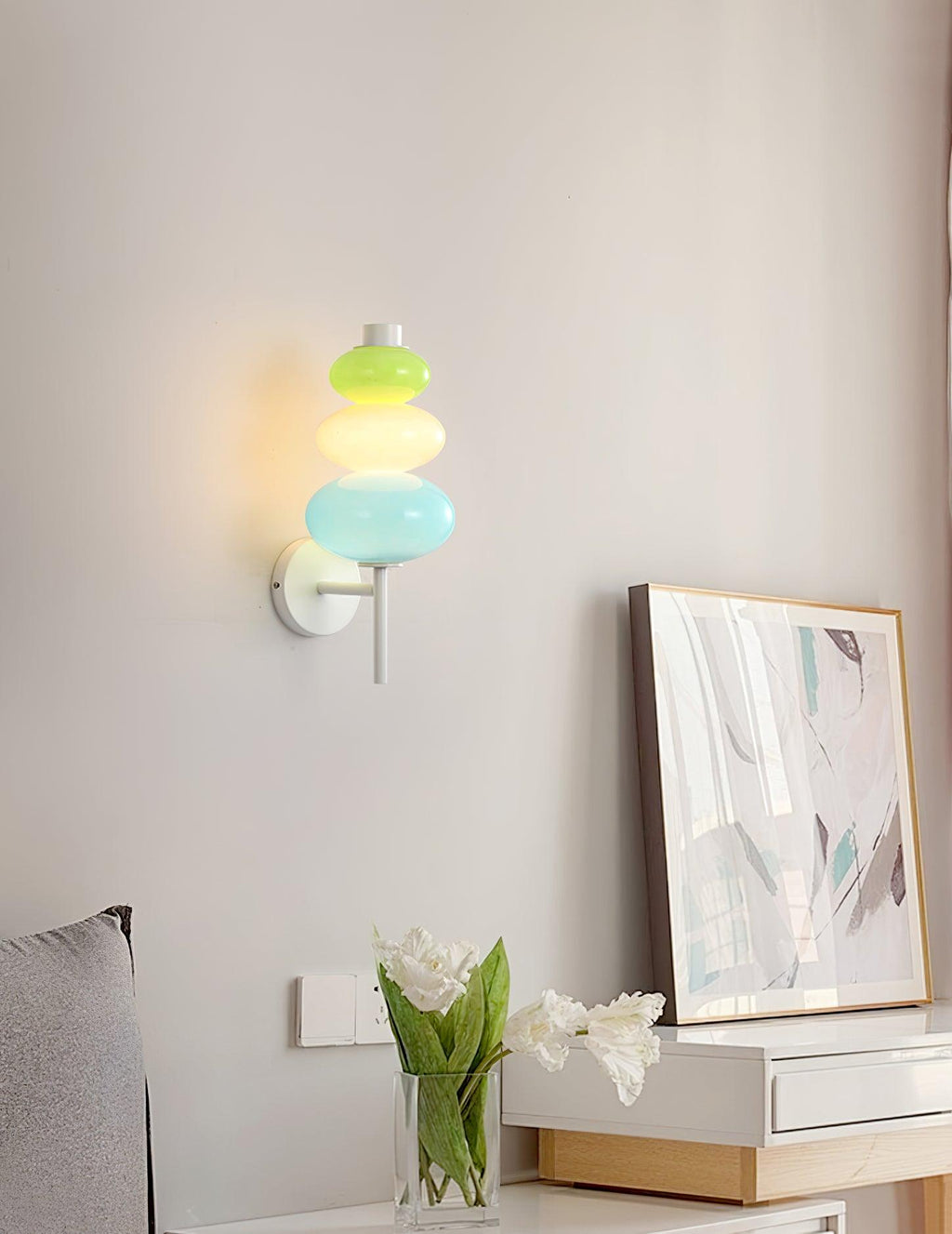Glass Candy String Lamp bracket Wall Light, Bedroom Wall Sconce, detail 11