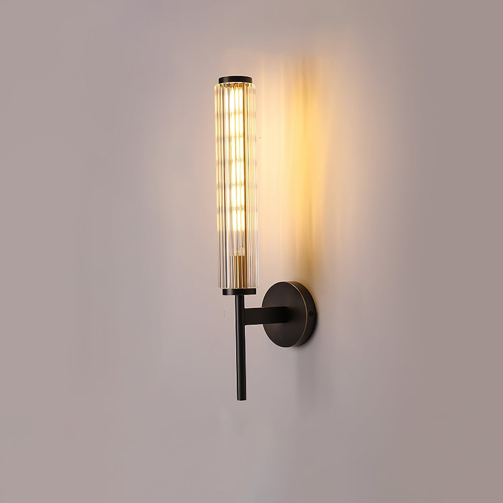 Glass Linear Brass Wall Light, Hardwired Wall Sconce, detail 12