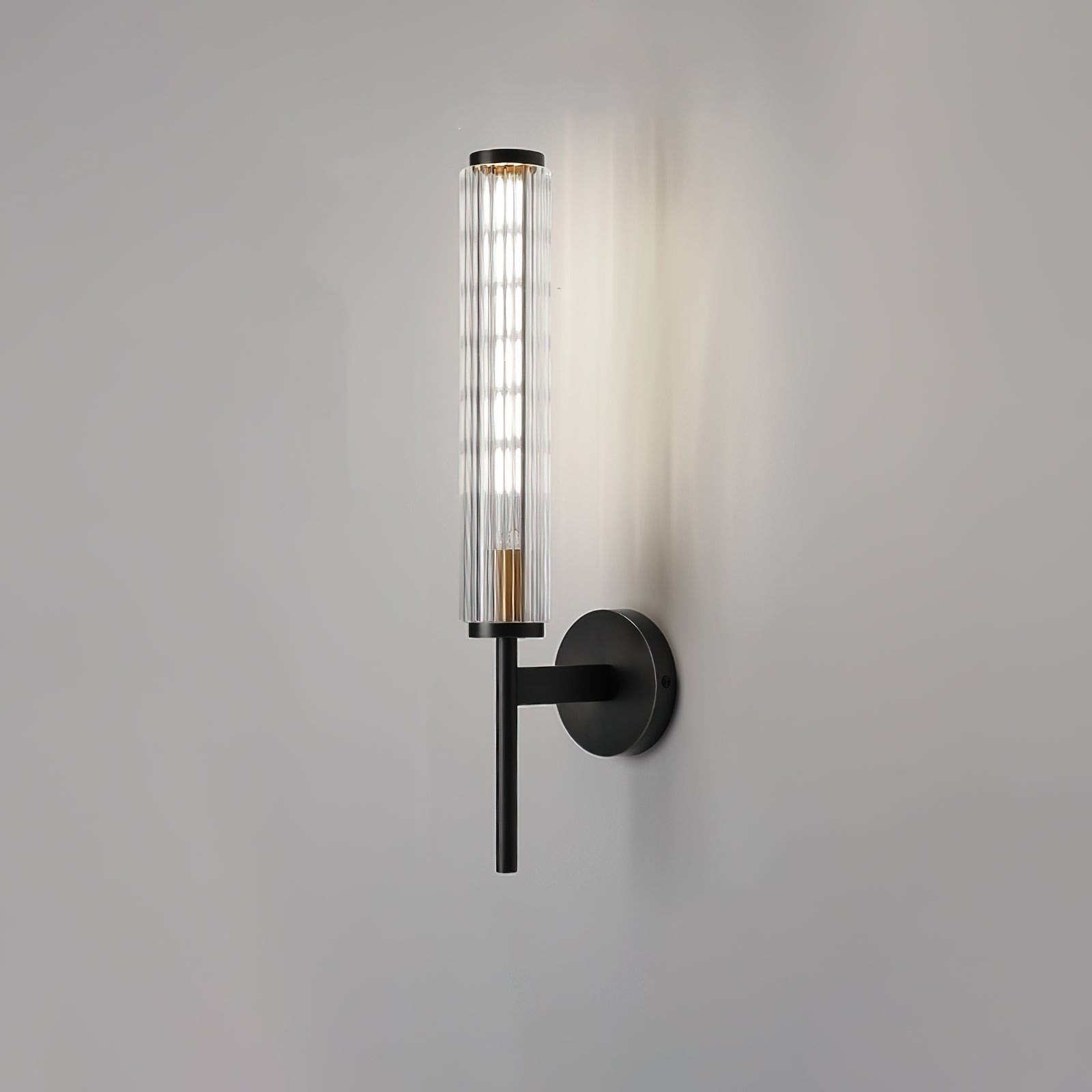 Glass Linear Brass Wall Light, Hardwired Wall Sconce, detail 16