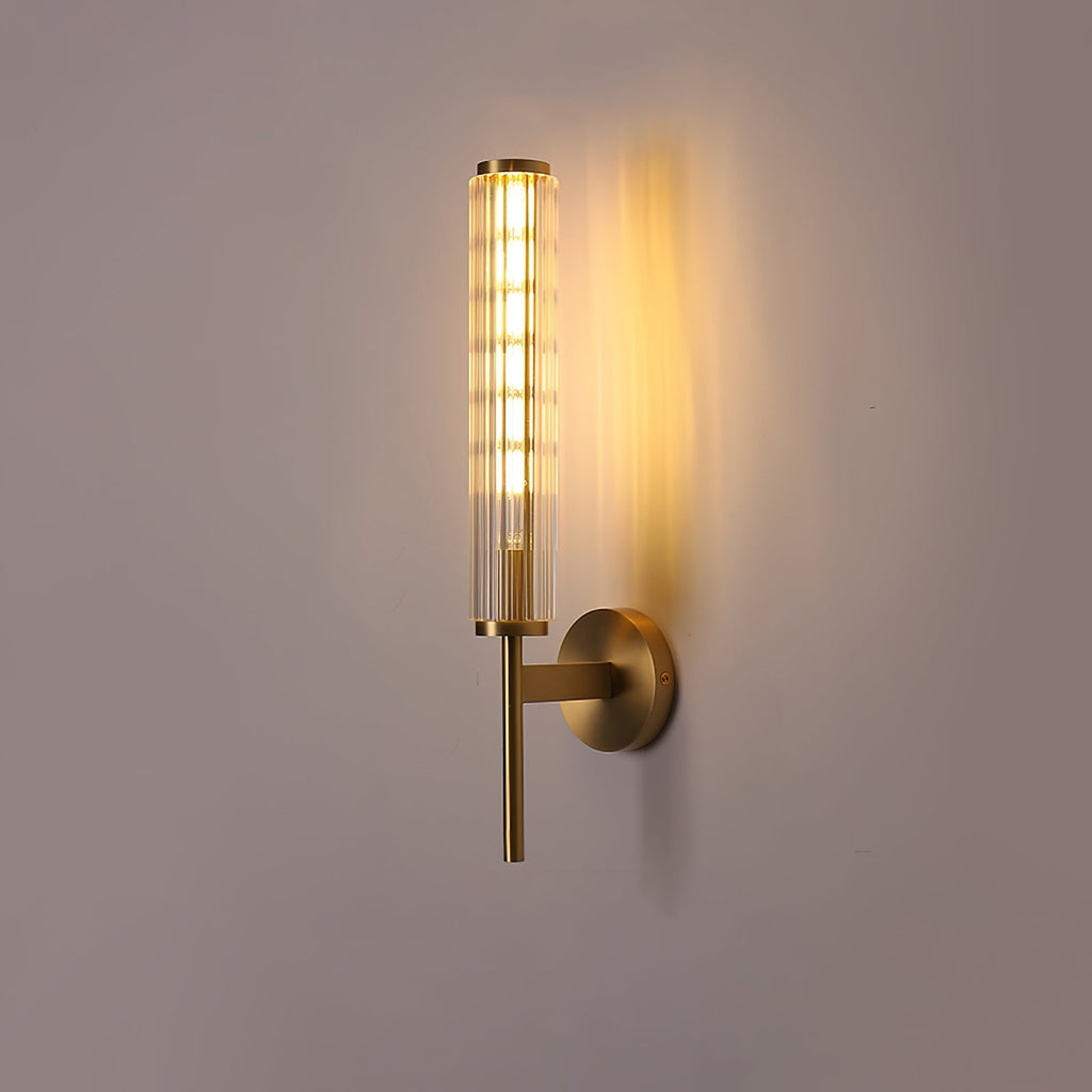 Glass Linear Brass Wall Light, Hardwired Wall Sconce, detail 17