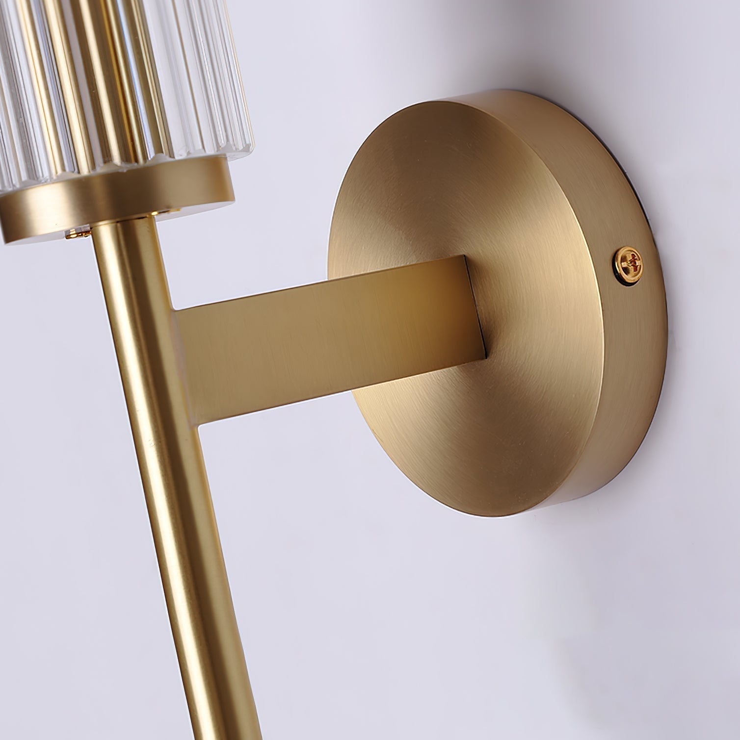 Glass Linear Brass Wall Light, Hardwired Wall Sconce, detail 6