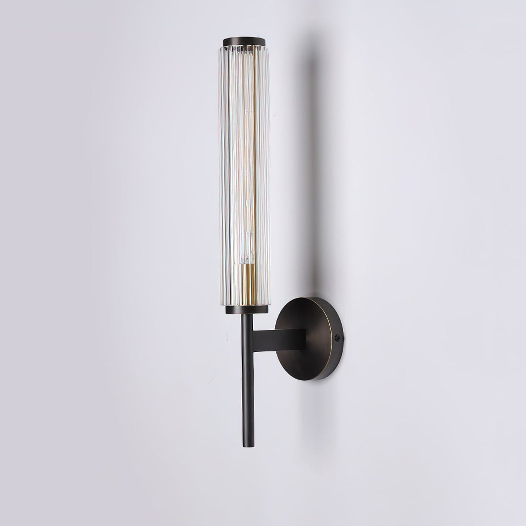 Glass Linear Brass Wall Light, Hardwired Wall Sconce, detail 10