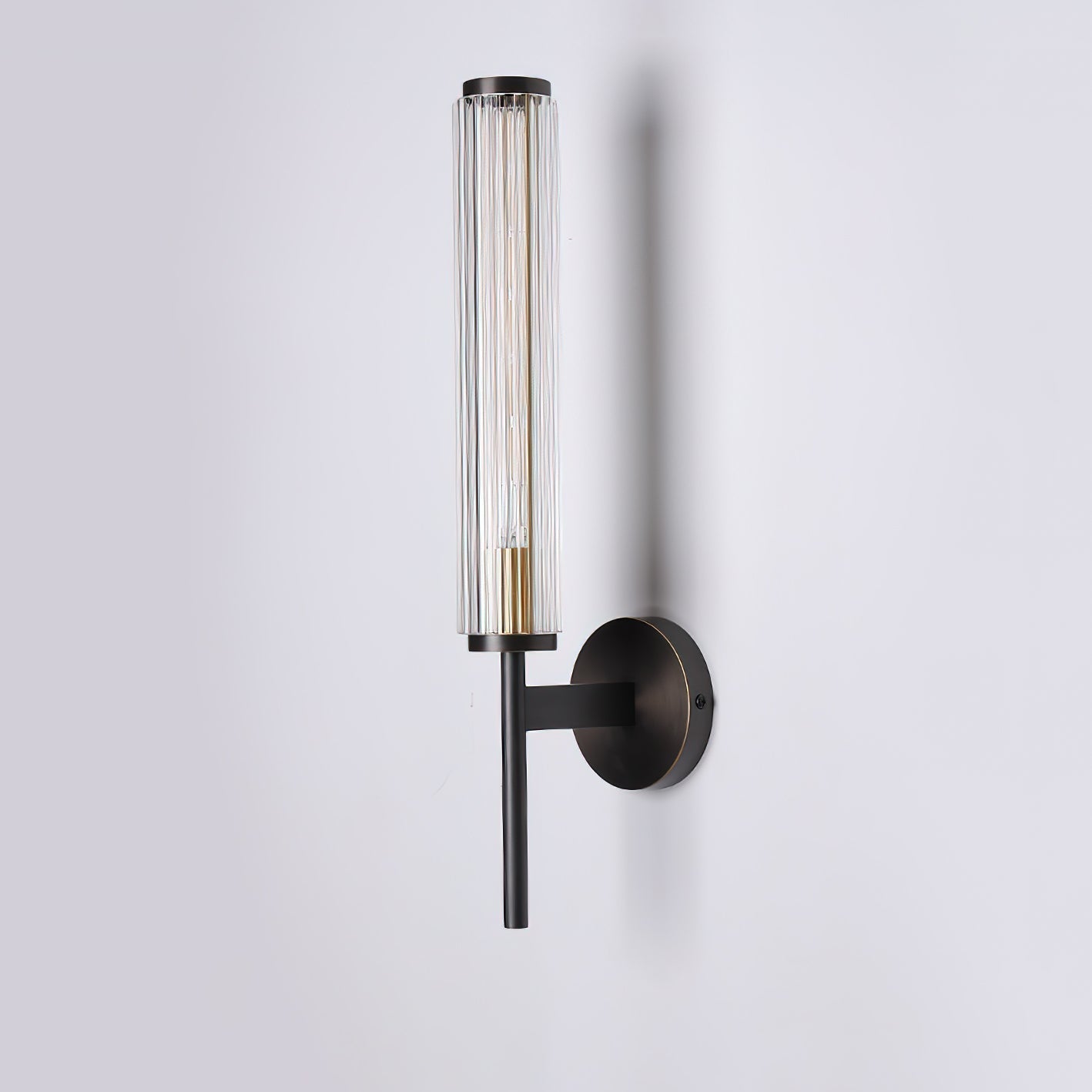 Glass Linear Brass Wall Light, Hardwired Wall Sconce, detail 10