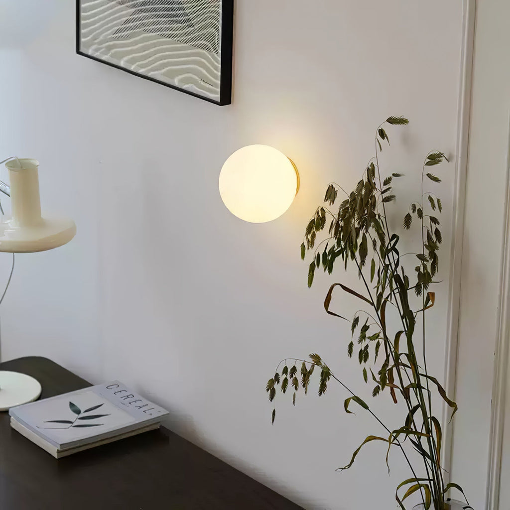Glass Mini Orb Wall Light, Hardwired Wall Sconce, detail 6