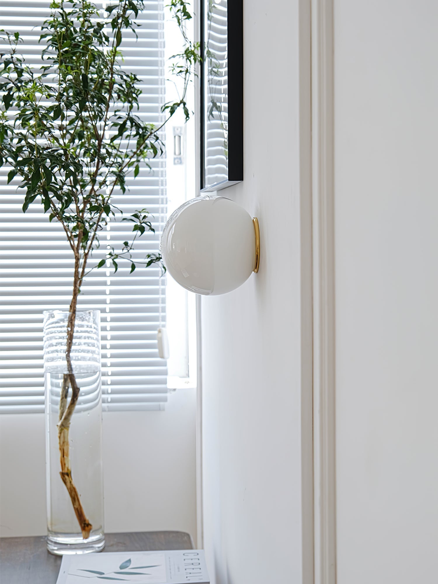 Glass Mini Orb Wall Light, Hardwired Wall Sconce, detail 17