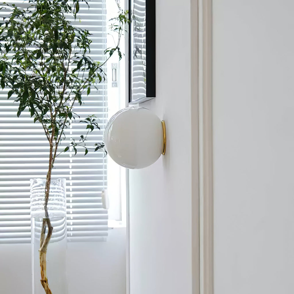 Glass Mini Orb Wall Light, Hardwired Wall Sconce, detail 8
