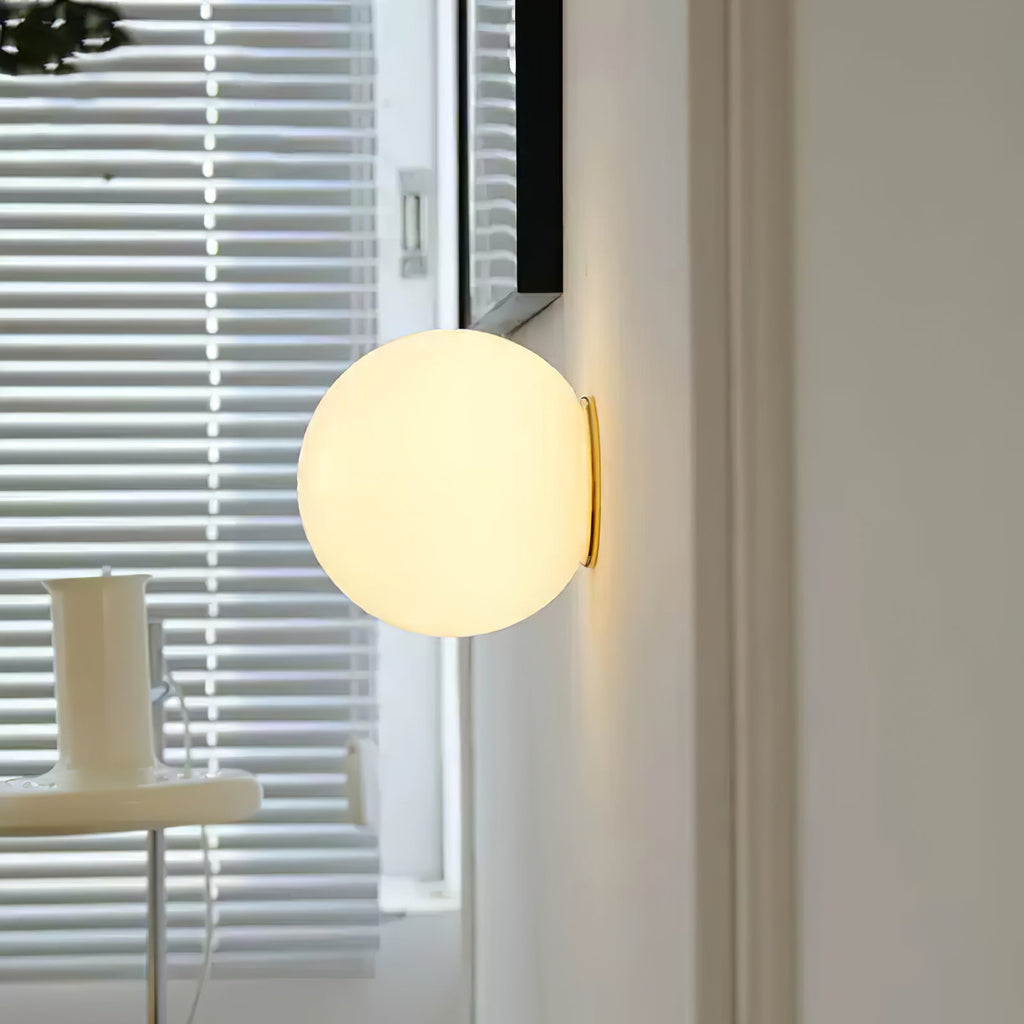 Glass Mini Orb Wall Light, Hardwired Wall Sconce, detail 2